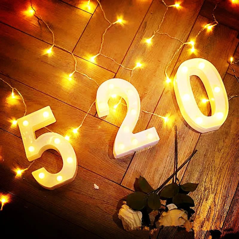 

Alphabet Letter LED Lights Luminous Number Lamp Gift Night Light Wedding Birthday Wall Party Decoration Atmosphere Nightlights