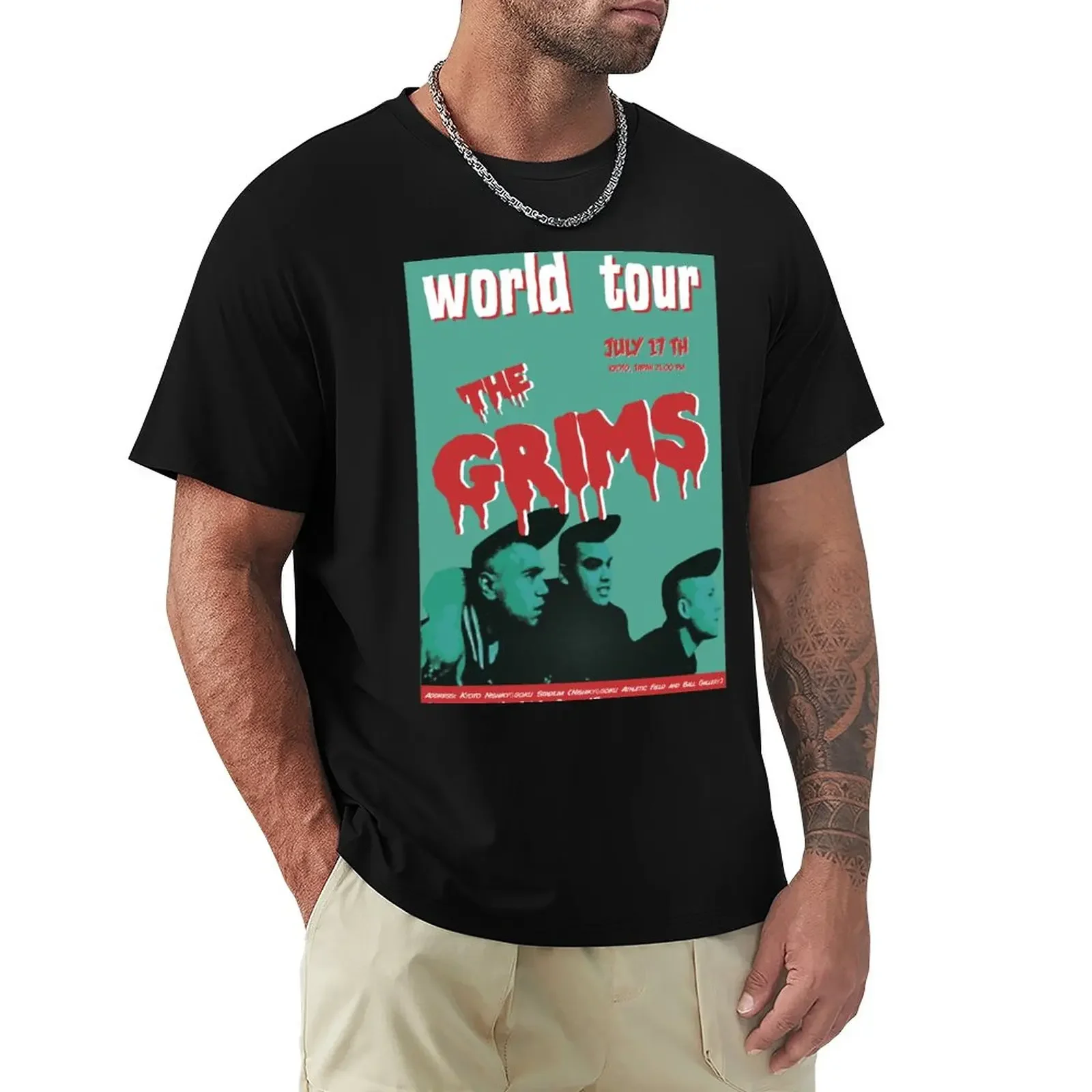 

The Grims Psychobilly T-Shirt sweat tees heavyweight t shirts for men