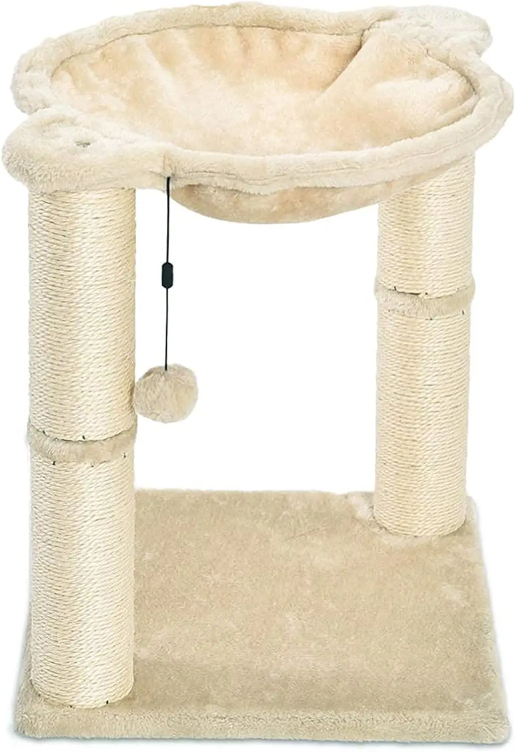 

Cat Tower With Hammock And Scratching Post Beige Cat Tree For Indoor Cats Scratching And Climbing Furniture