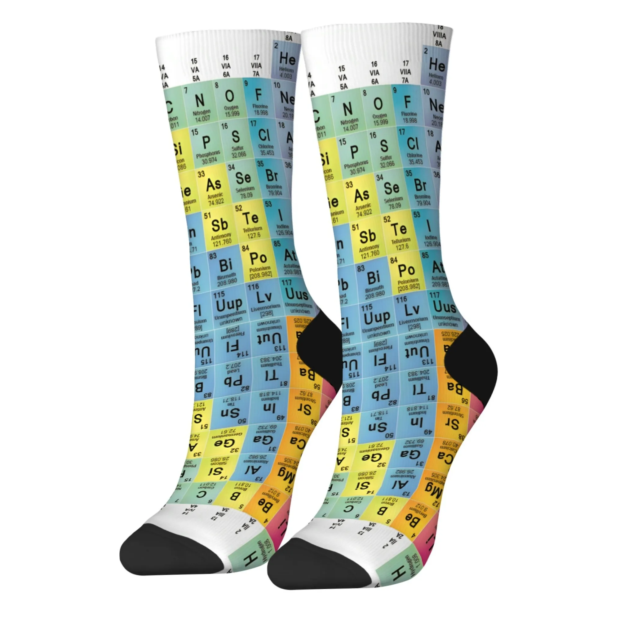 Colorful Periodic Table Element Novelty Men's Socks - Durable, Comfortable & Playful Gift Idea