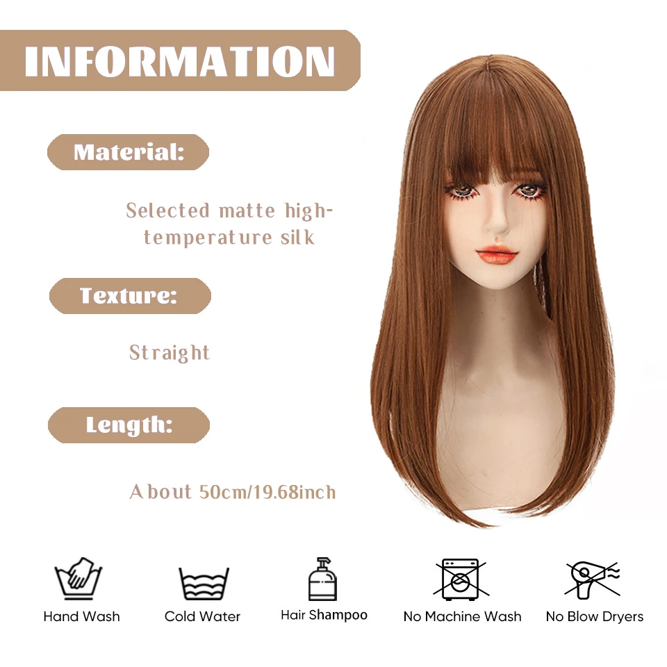 Synthetic Hair Clip In Piece For Women With Bangs