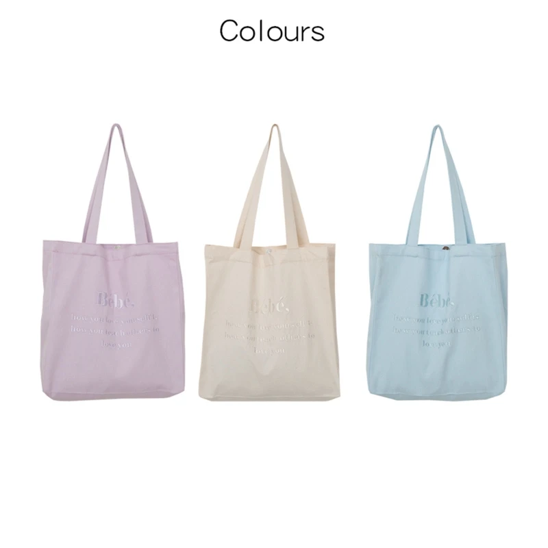 

Durable Large Capacity Canvas Shoulder Bag Letter Handbag for Work Travel