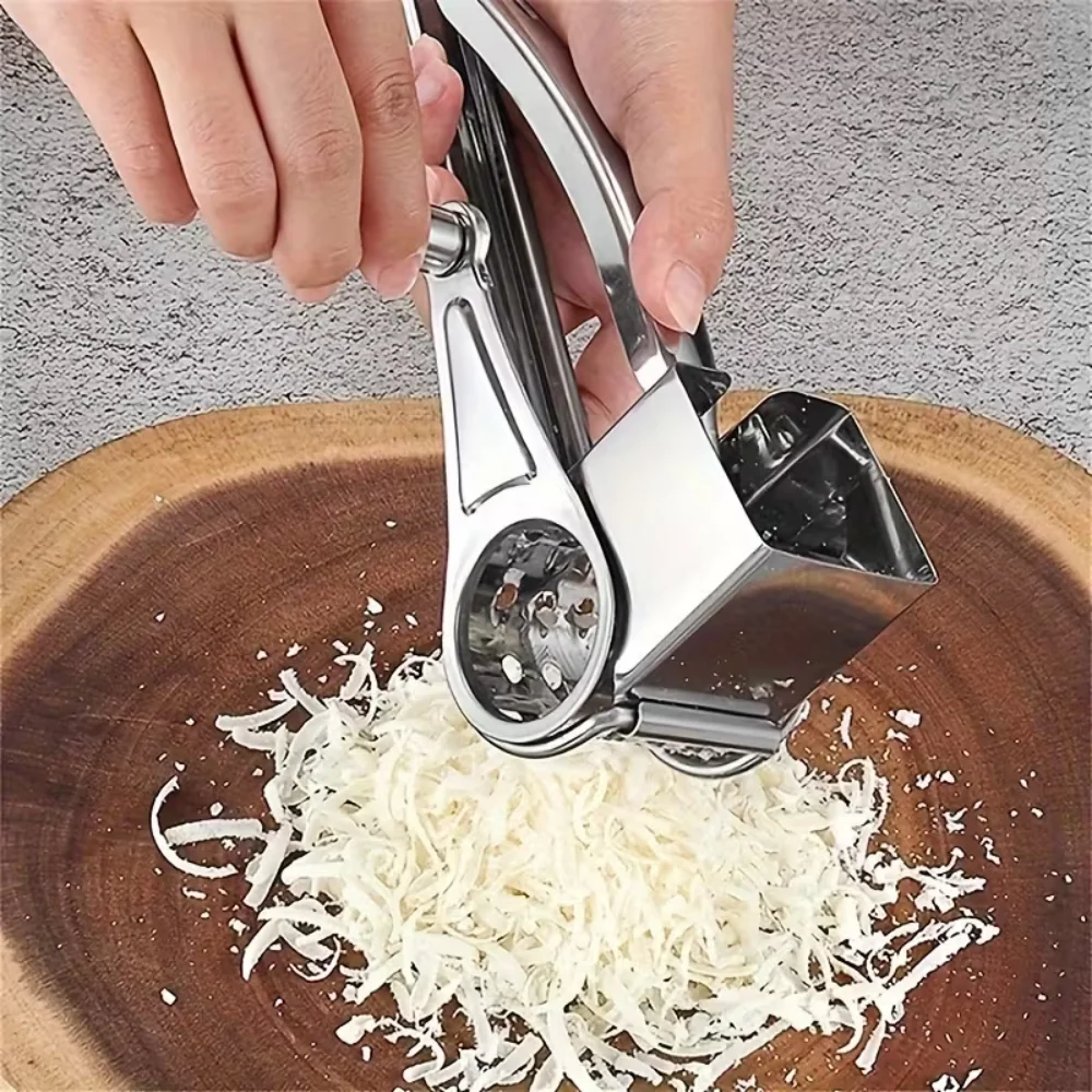 Description Picture 5 of itemRotary cheese grater, stainless steel handheld cheese grater, cheese cutter, slicer, hard chocolate, nuts, kitchen tools