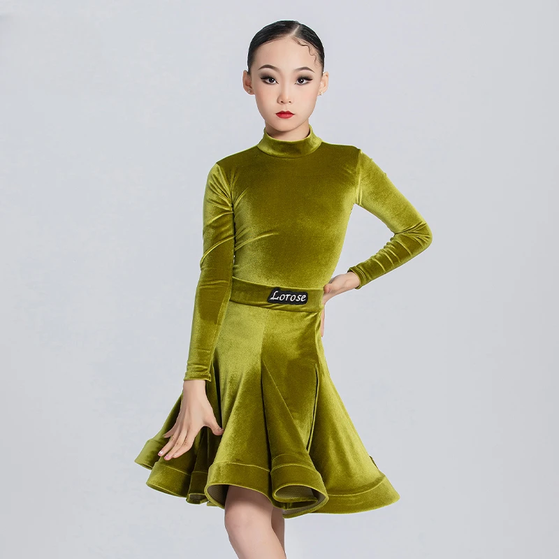 Dance Skirt Autumn and Winter Art Examination Grade Examination Big Swing Skirt Professional Competition Ice Velvet Required Costume Perform