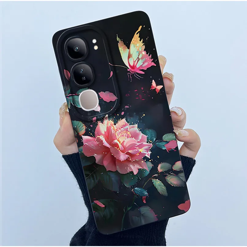 Fashion Simplicity Flower Soft Liquid Silicone Phone Case Cover
