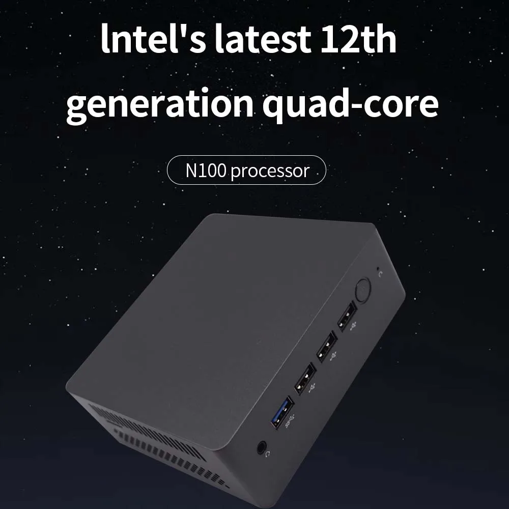 TISHRIC Mini PC Intel 12th Gen Alder Lake N100 SSD AMD DDR5 256/512GB RAW 8/16GB Mini PC PCIE M.2 SSD Dual WiFi Desktop Computer 5