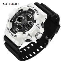 SANDA 3168  LED Digital 50M Waterproof Watch Men Multifunction Clock Relogio Masculino Men Military Watches White Sport Watch 1