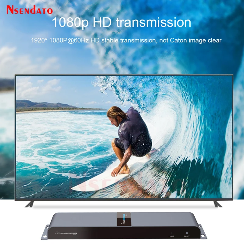 LKV718Pro 1080P HDMI POE Network Extender Over RJ45 CAT6A/7 40M HDMI Video Transmitter Receiver Splitter 1x8 With IR For EDID