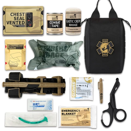 Rhino Rescue 002M IFAK 밀리터리 몰리 파우치, 응급 처치 키트, 생존 야외 응급 의료 가방, 외상 전술 장비 7