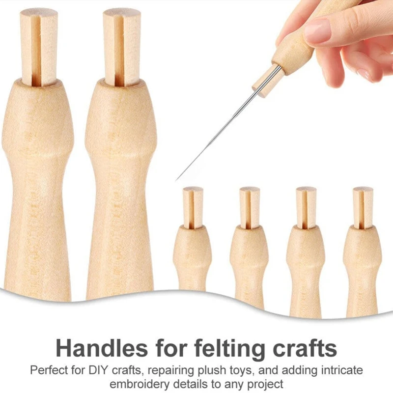 GOOD-16Pcs Needle Felting Tools Poking Felting Needle Handles Replacement Punch Holder Wool Needles Handles