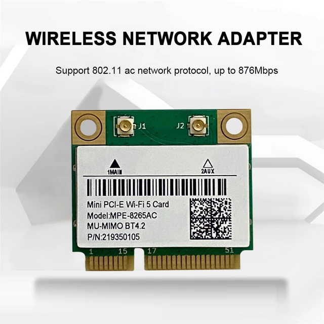 Carte réseau PCI Express 1200Mbp + Carte PCIe WiFi 6 Double Carte LAN  802.11ac 2.4G / 5GHz pour PC de Bureau PCI x1 Bluetooth 5