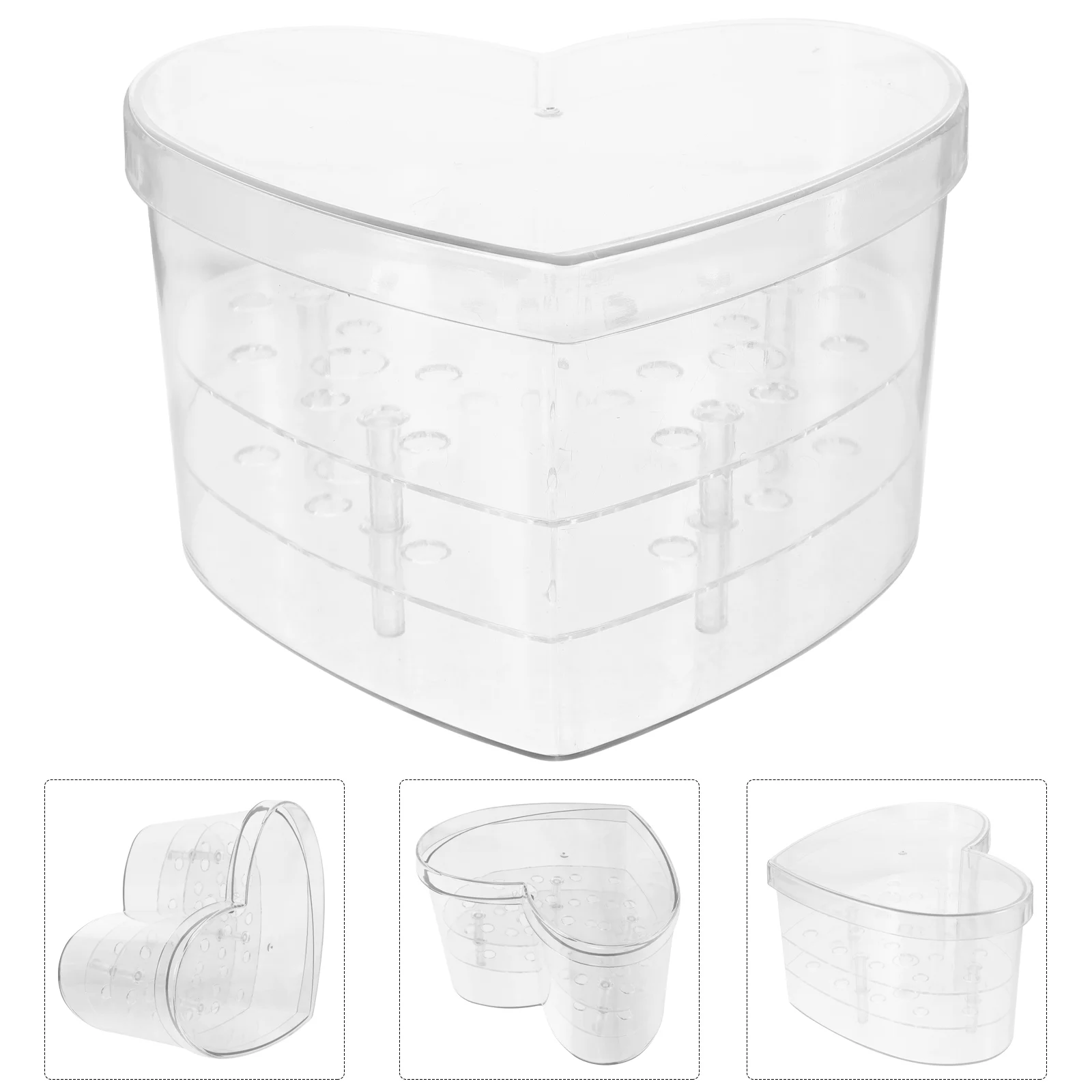 

Heart Shaped Clear Flower Box Acrylic Floral Arrangements Case Centerpiece Delicate Flower Box
