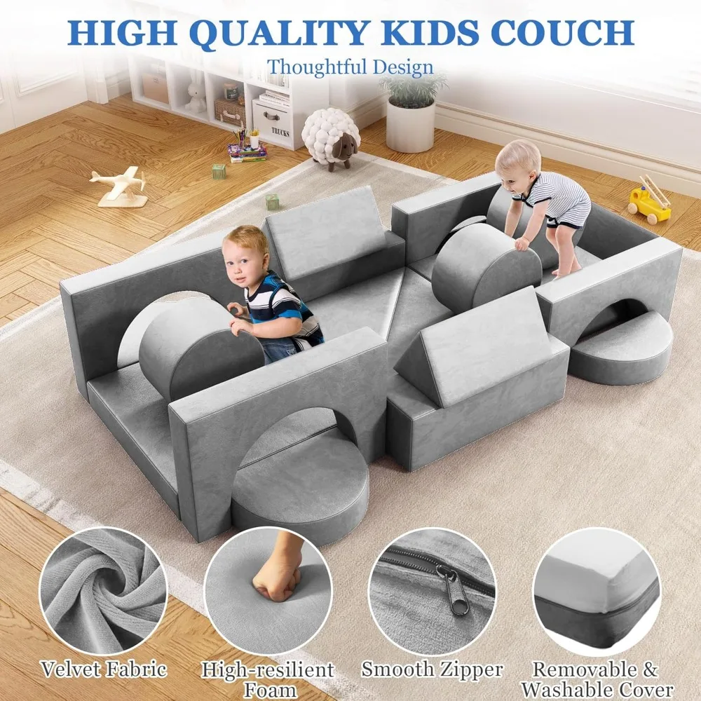 Modular  Play Couch, 20PCS Kids Modular Couch for 4 ,  Couch for Playroom, Modular Kids Couch for Boys and Girls 4