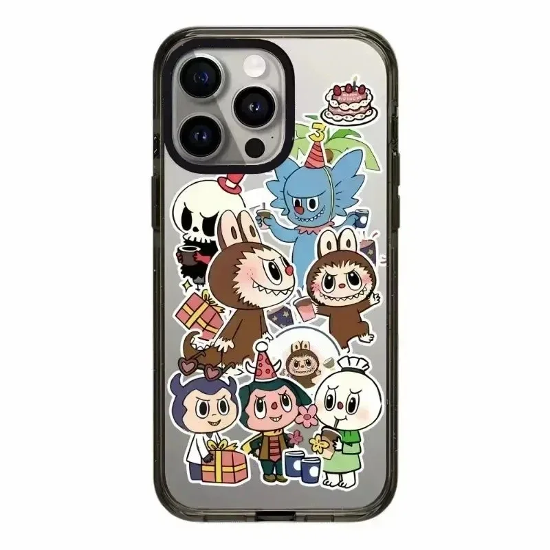 

Cartoon Doll Acrylic Black Border iPhone 11 12 13 15 14 Pro Max Protective Case, Fits iPhone 15 Pro Max