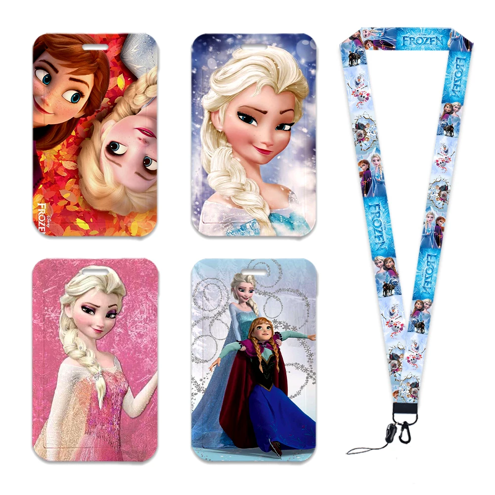 

Frozen Anna ElsaCredential Holder Lanyard for Key Cute Neck Strap Card ID Badge Holder Key Chain Accessories Wholesale
