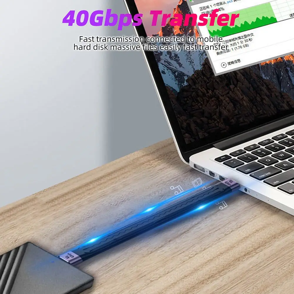 짧은 USB C 케이블, C타입 데이터 코드, C타입 암에서 C타입 수 고속 충전 케이블, 노트북 휴대폰용
