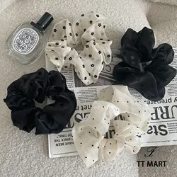 Ruoshui Woman Polka Dots Lace Scrunchies Girls Rubber Band Lady Hair Accessories Hair Ties Ponytail Holders Ornaments