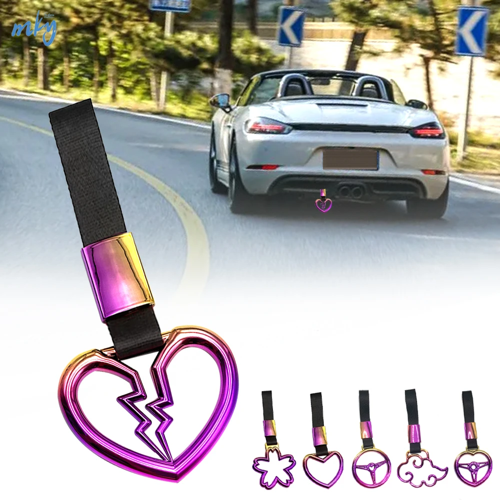 

8Style Colorful Car Tow Strap Tsurikawa Ring Heart JDM Train Bus Handle Hand Strap Styling Drift Charm Strap Auto Accessories