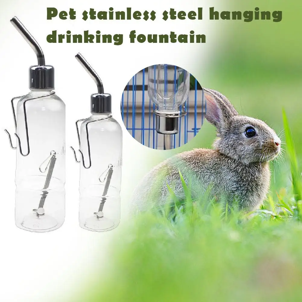 Stainless Steel Hanging Water Bottle for Hamsters and Rabbits
