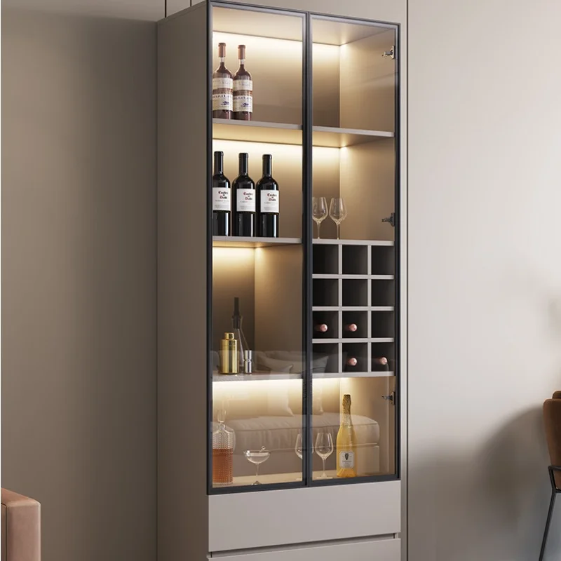 Display Glass Wine Cabinets Living Room Home Restaurant Wooden Wine Cabinets Luxury Simplicity Meuble Vin Bar Furniture Qf50Jg