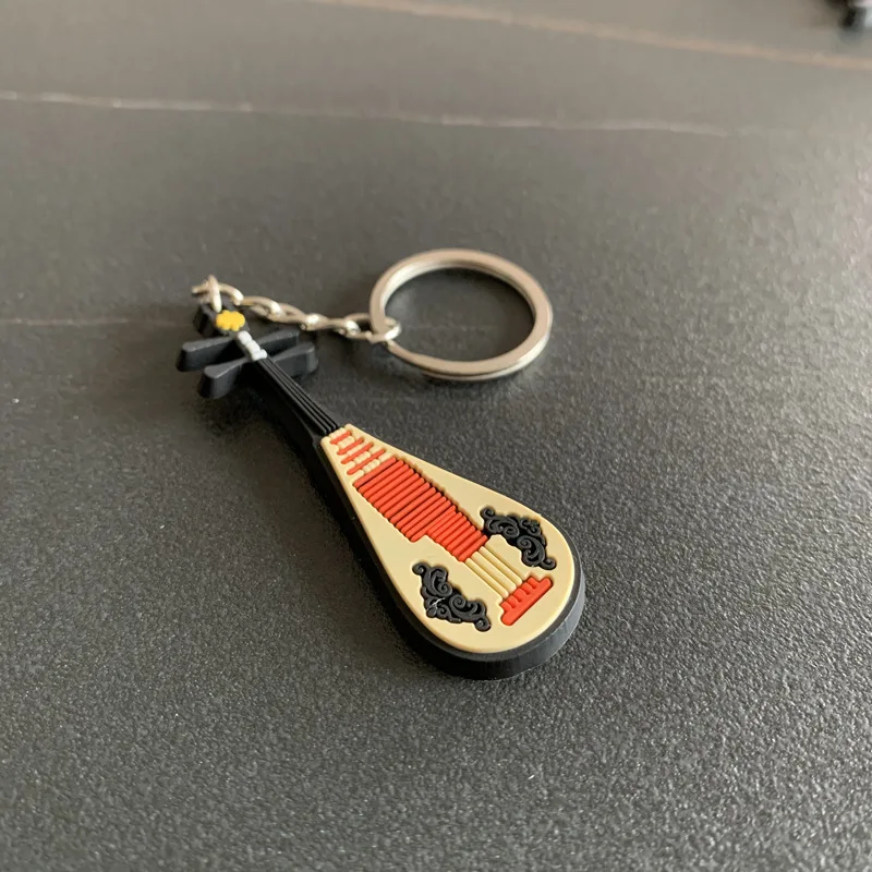 Silicone Guitar Keychain - Cartoon Musical Instrument Gift Pendant