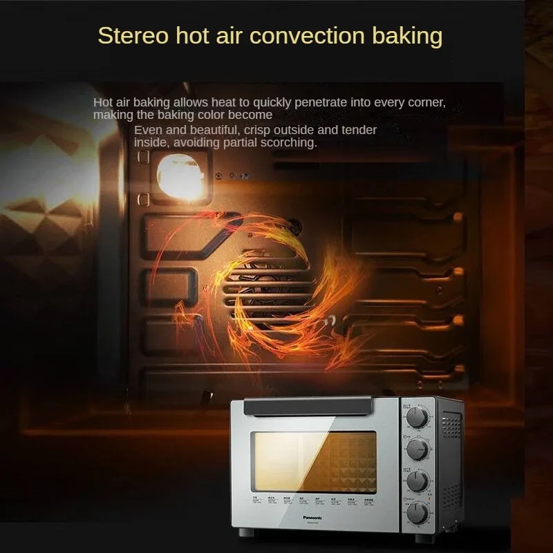 32L Oven 4 Levels Built-in Oven Light Upper and Lower Independent Temperature Control Time Setting Multi-function Hot Air Oven 5