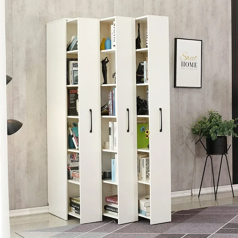 

Pine Bookcase Push-Pull Dust-Proof Bookshelf Children's Wheeled Bookcase Drawer-Type Removable Storage Cabinet Locker