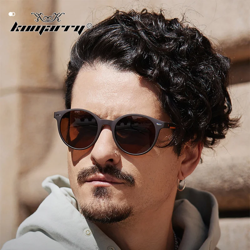 

KUMARRY Round TR90 Polarized Vintage Sunglasses Men Women Sun Glasses Brand Designer Sunglass Men's Goggles Vacation gafas UV400