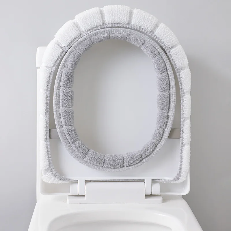 Inverno Quente Toilet Seat Cover Mat Banheiro Toilet Pad Almofada com alça Mais grosso macio lavável Closestool Warmer Acessórios