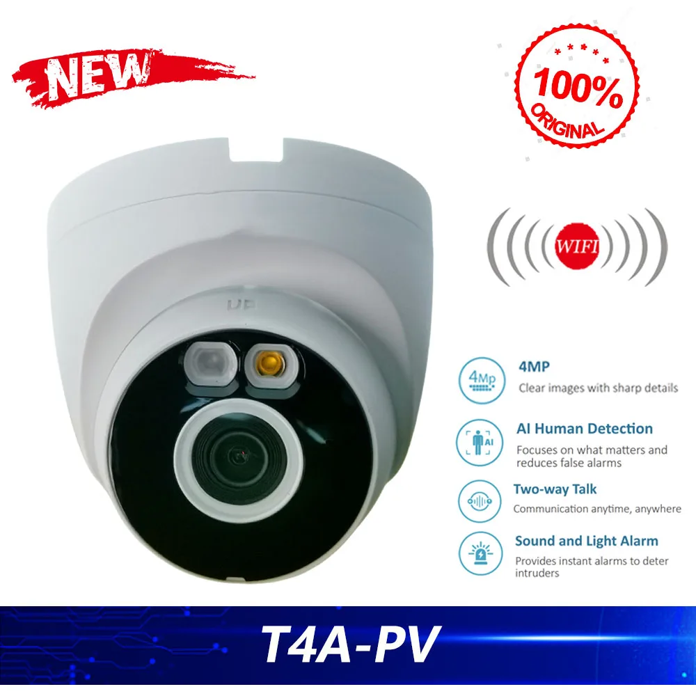 Dahua Original International Vision T4A-PV 4MP Fixed-focal Wi-Fi Turret Network Camera two-way Talk AI Human Detection 1
