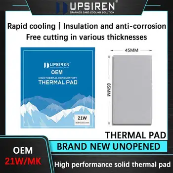 UPSIREN OEM 21W 실리콘 석고 열 패드, CPU GPU 수냉 매트, 고품질 방열판 냉각 패드, 85x45mm
