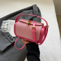 Elegant Mini Square Crossbody Bag - Luxury Designer Pure Color Shoulder Satchel - 20x12x9cm (Style 2 Pink)