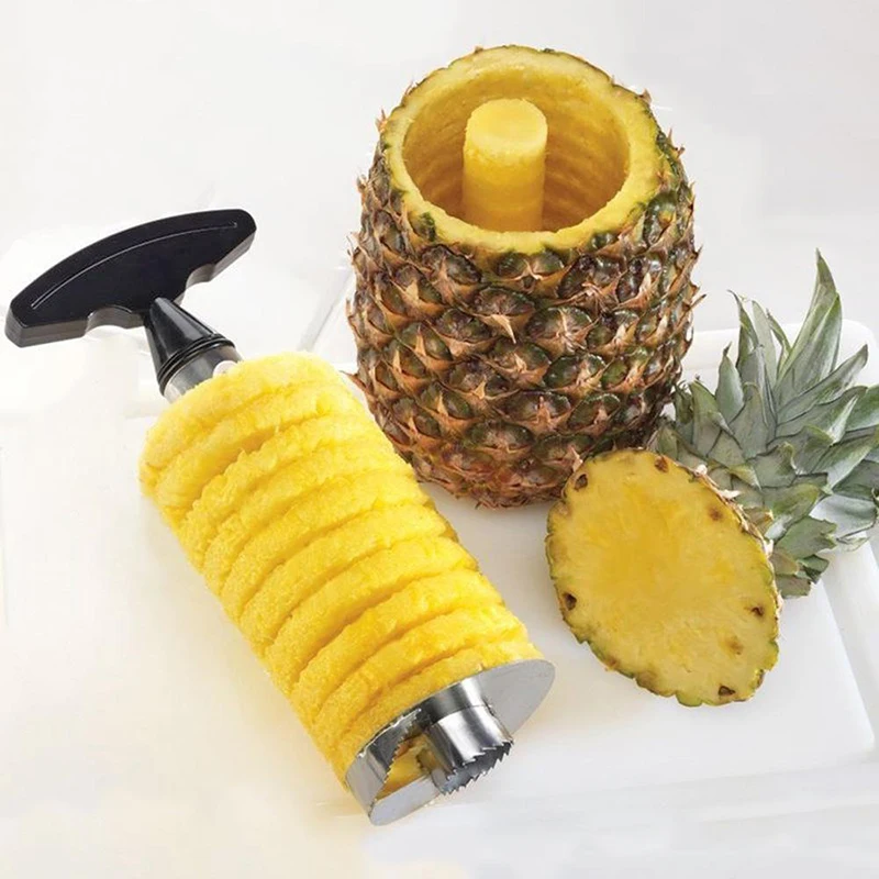 

Pineapple Peeler Cutter Stainless Steel Convenient Spiral Pineapple Cutting Machine Fruit Peeling Corer Tool Kitchen Accessories