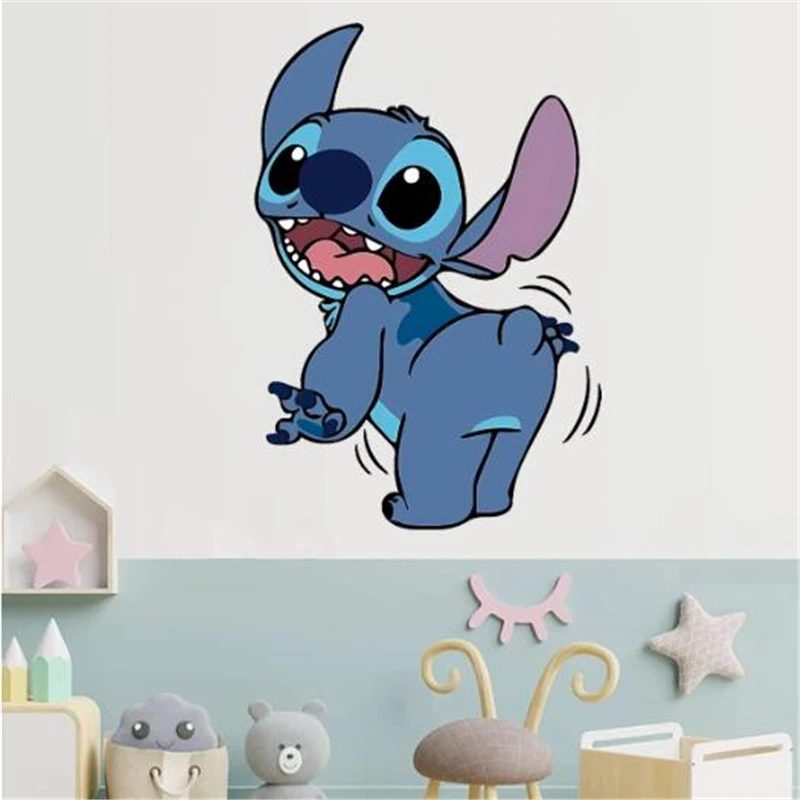 Lilo & Stitch Cartoon Stitch Movie Wall Stickers For Kids Rooms Kindergarten Living Room Bedroom Wall Decoration Animated Poster