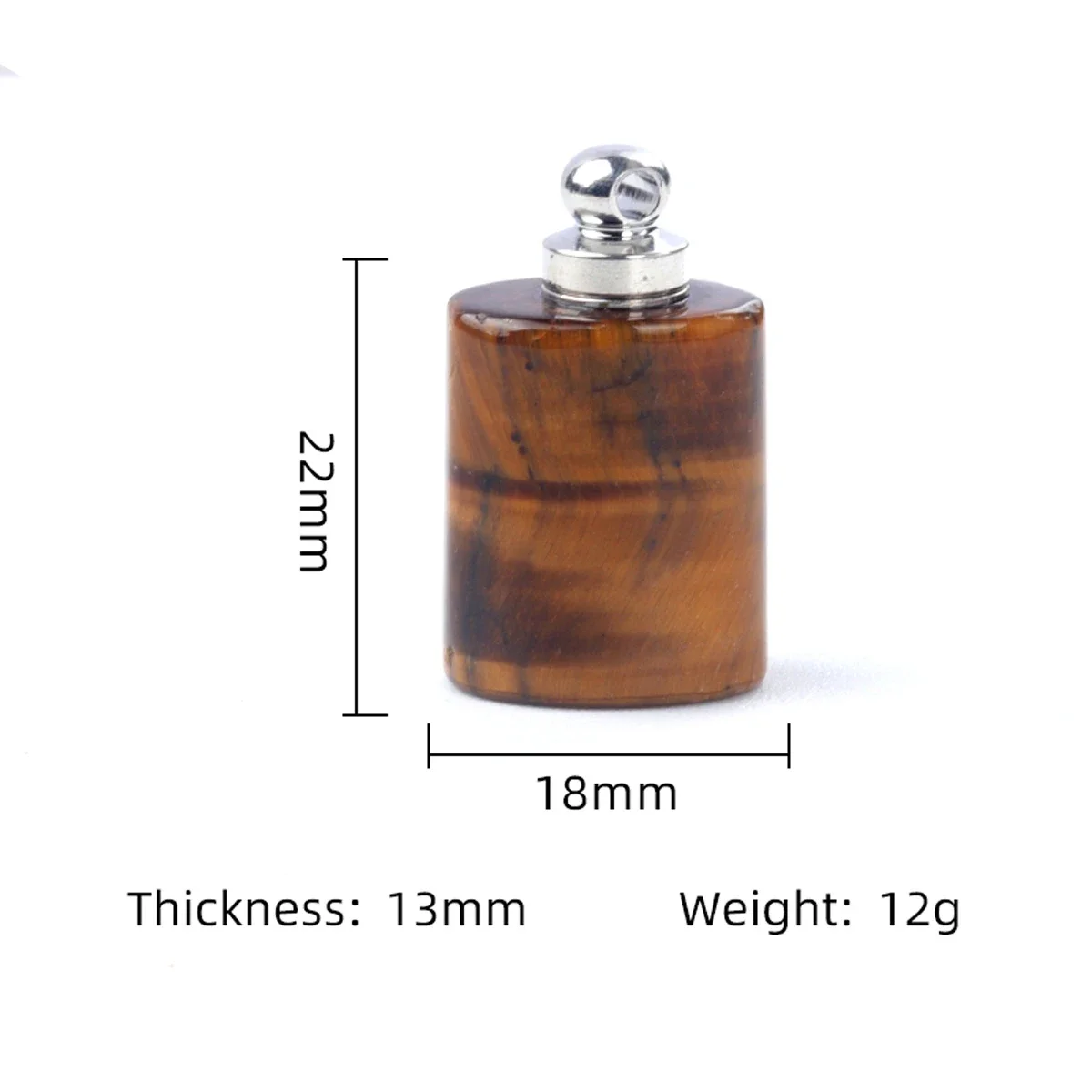 5PCS Natural Stone Charm Elliptic Cylinder Crystal Pendant Perfume Bottle Essential Oil Diffuser Pendant Accessory DIY Necklace