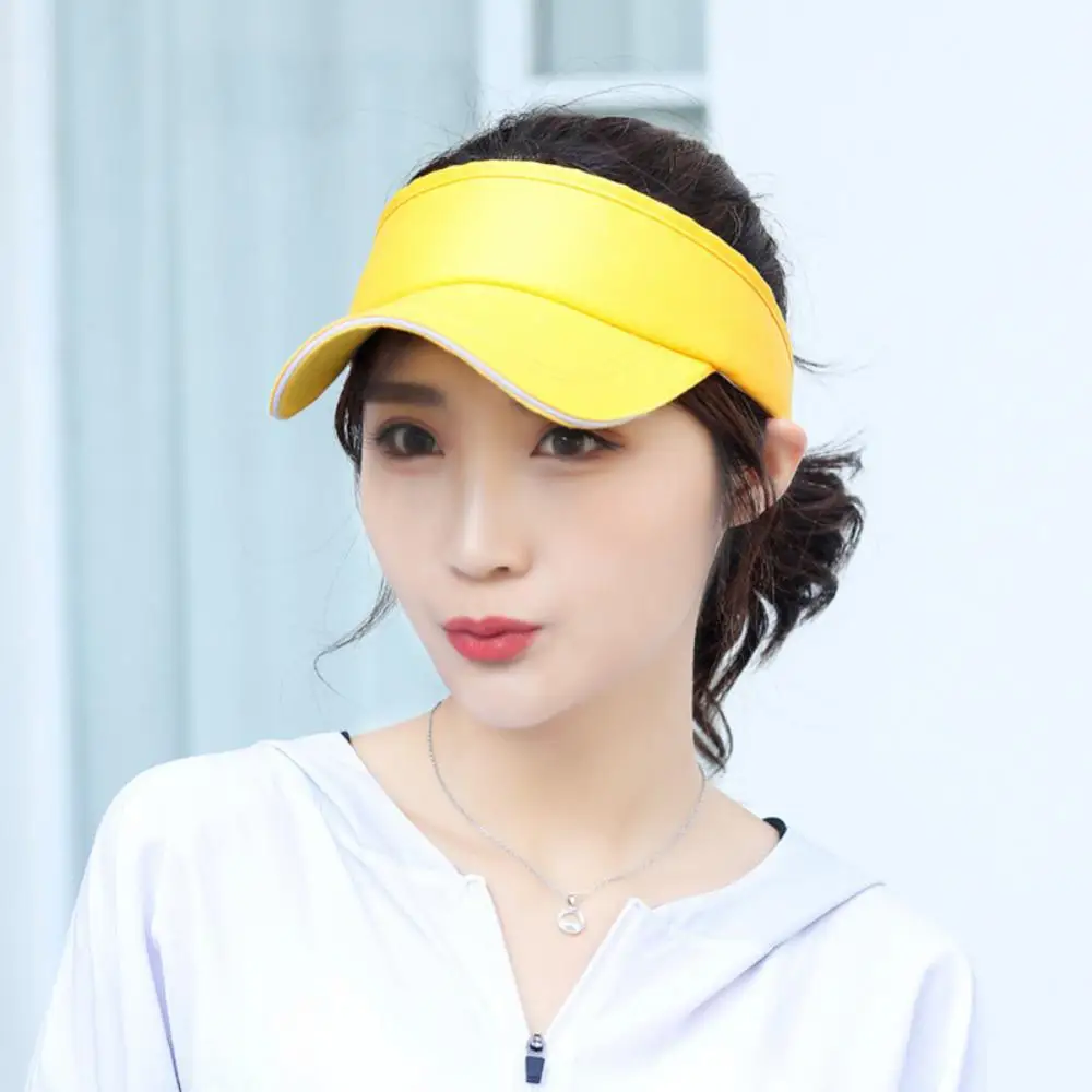Empty Top Hat Solid Color Men and Women Sports Marathon Tennis No Top Visor Tennis Beach Hat Outdoor Sports