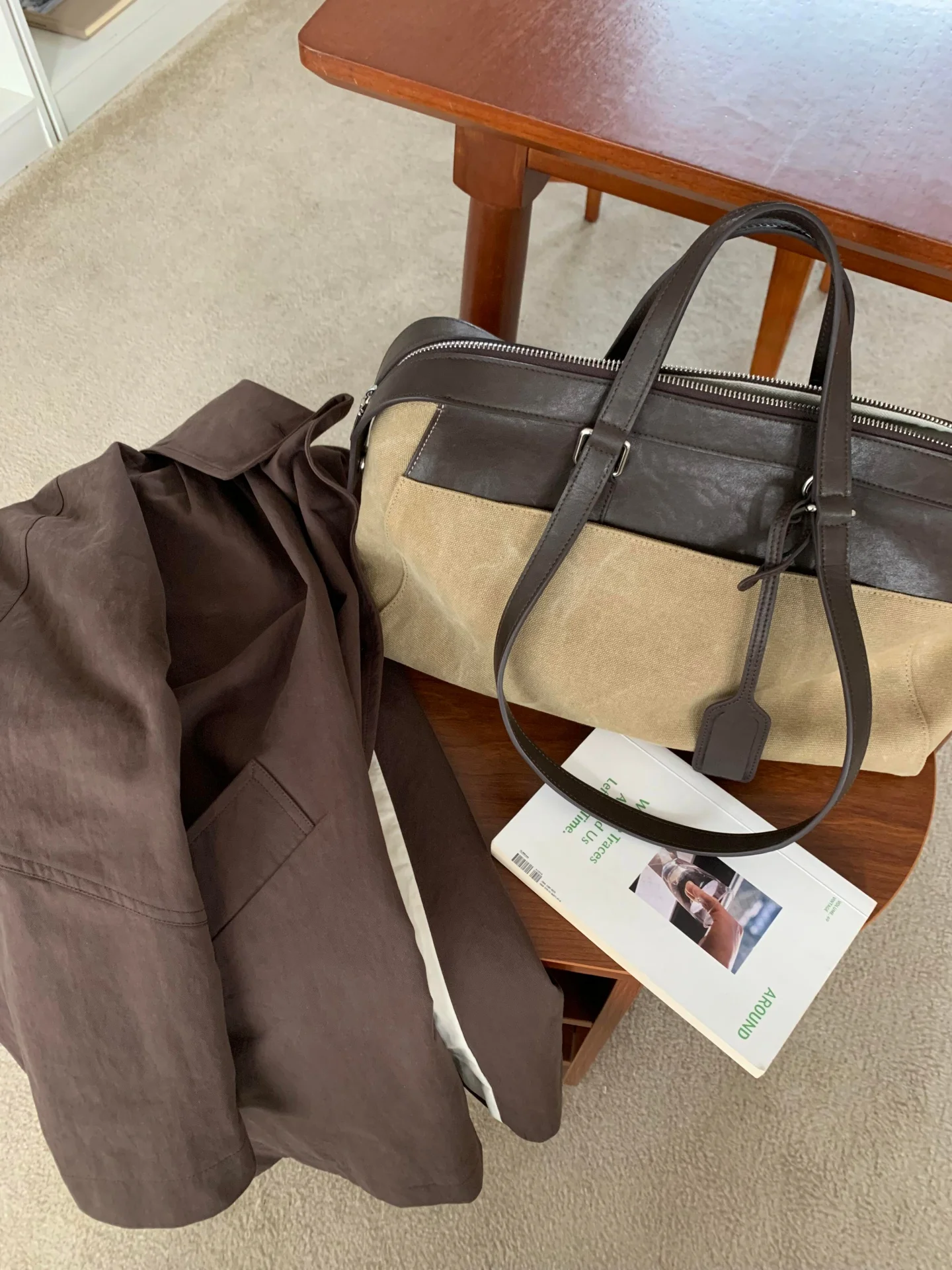 Faionable Large Capaci Women's oulder Bag Commuter Bag Soft PU Leather Modern Neutral Sle Zipper Closure Handbag