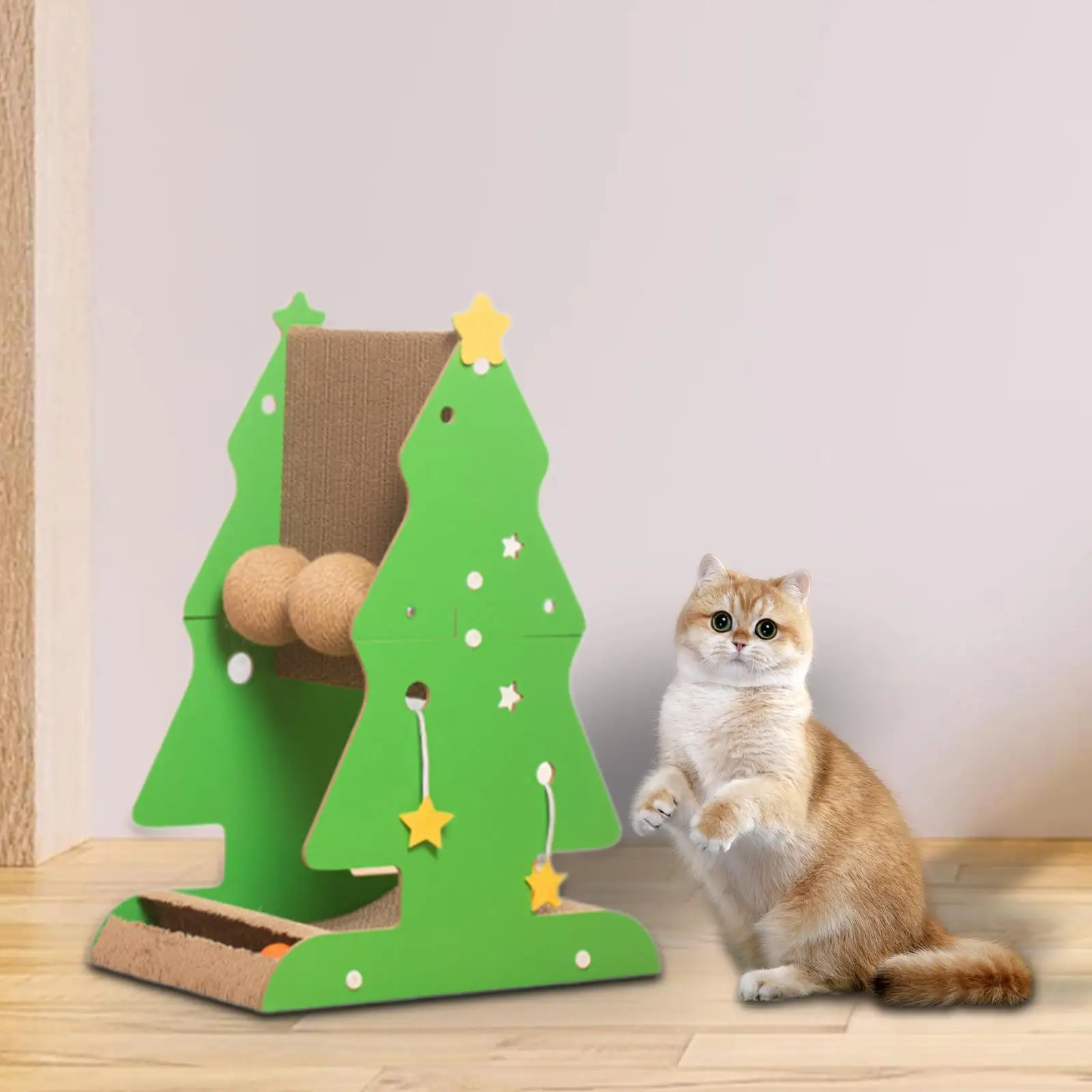 Cat Scratcher Christmas Tree Kitten Scratching Post for Indoor Cats Kitten