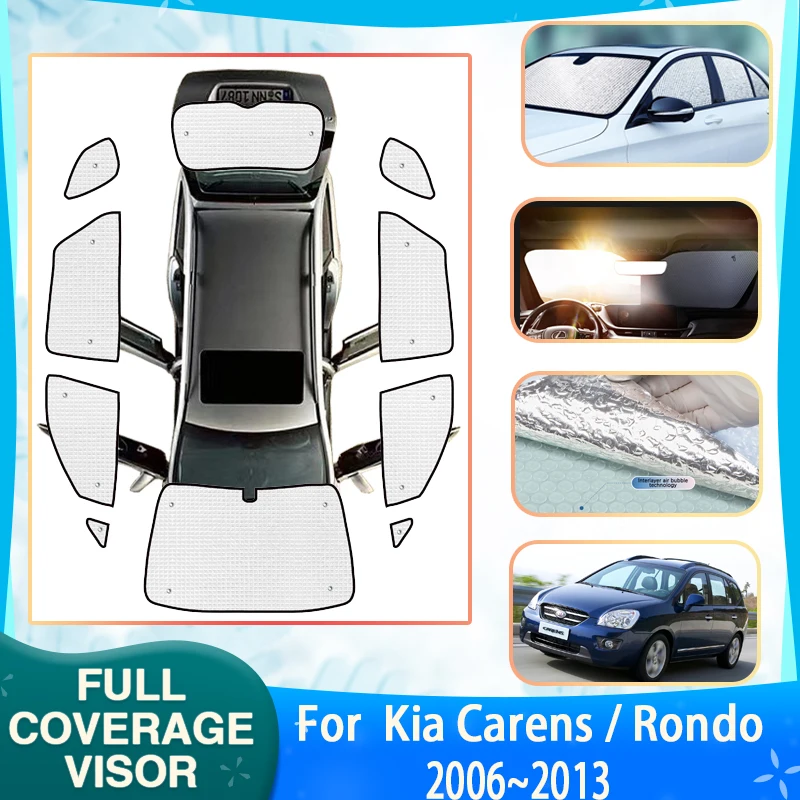 

Car Full Coverage Sunshades For Kia Carens UN Kia Rondo MK2 2006~2013 Car Sun Visor Sunscreen Window Sunshade Covers Accessories