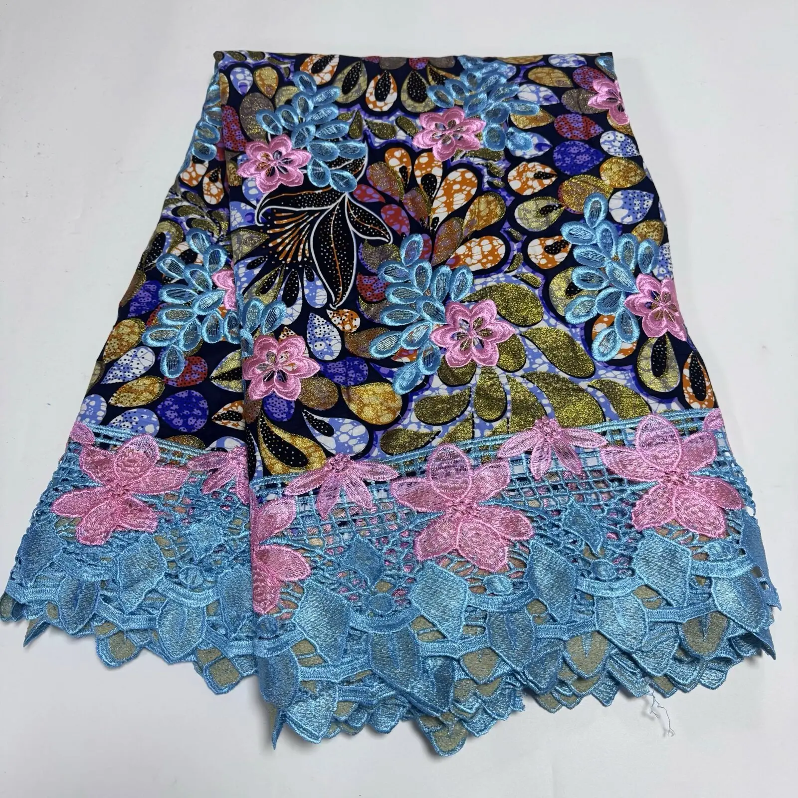 2026 Fashion African Wax Lace Fabric High Quality Nigerian Embroidery Lace Fabric French For Women Wedding Dresses Sew 6 Yards 4