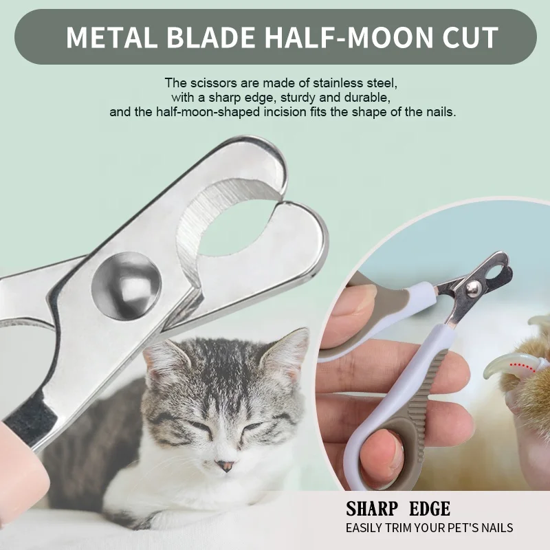 Pet Nail Clippers Anti-shearing Blood Line Round Hole Small Blind Clippers Dog and Cat Nail Cleaning Tool Pet Grooming