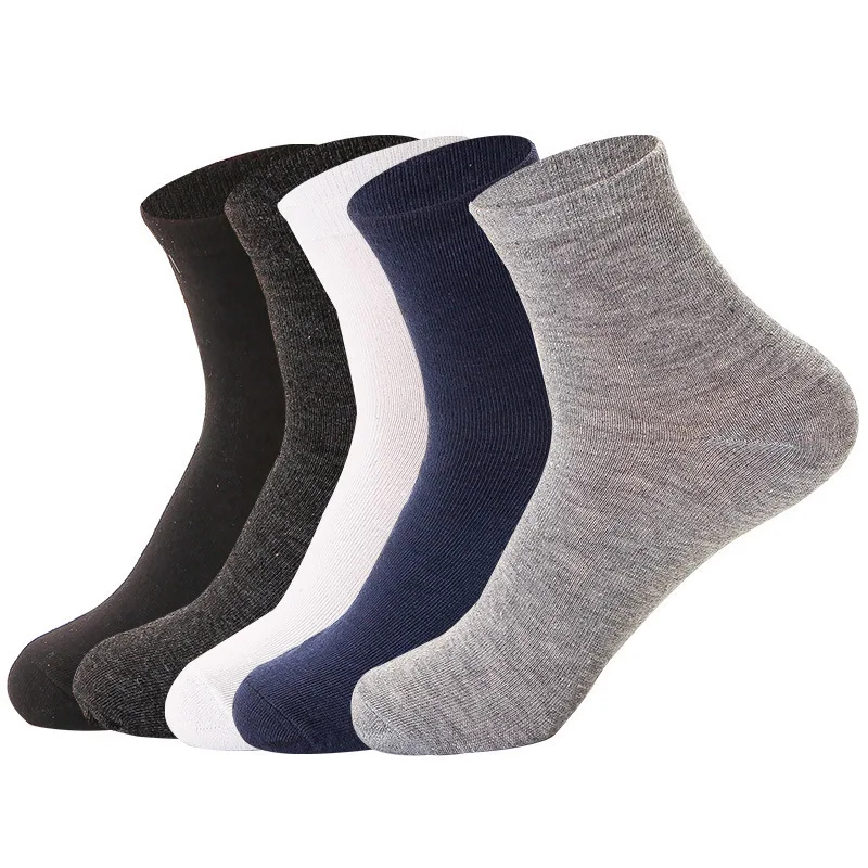 

5/10 Pairs High Quality Deodorant Sweat-Absorbent Men's Socks Black White Solid Thin Cotton Socks New Spring Autumn Men's Socks