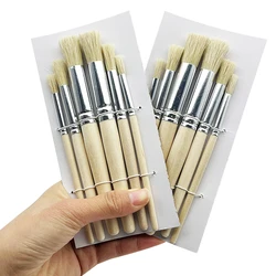 6 - Piece Premium Stencil Paint Brush Set with Bristle Hair and Wooden Handles for DIY Crafts and Versatile Painting Techniques (12pcs Bristle Brush)