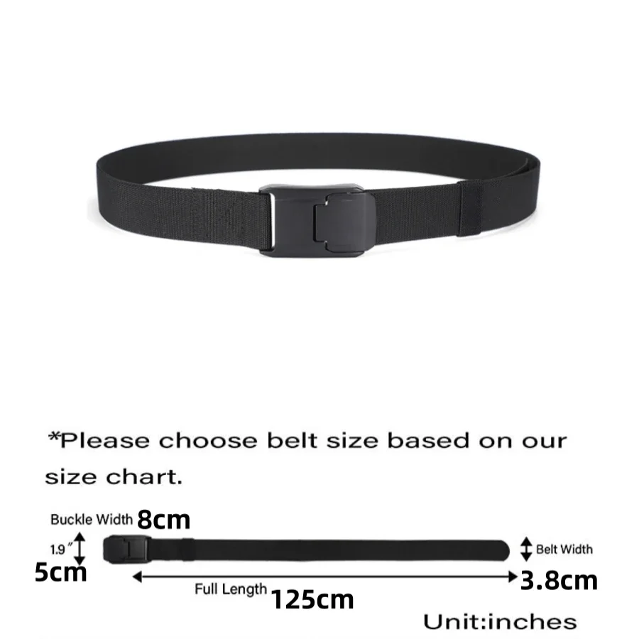 Nylon Belt Nylon Canvas Belt New Stretch Belt for Men and Women Quick Release Buckle Real Nylon Unisex Elastic
