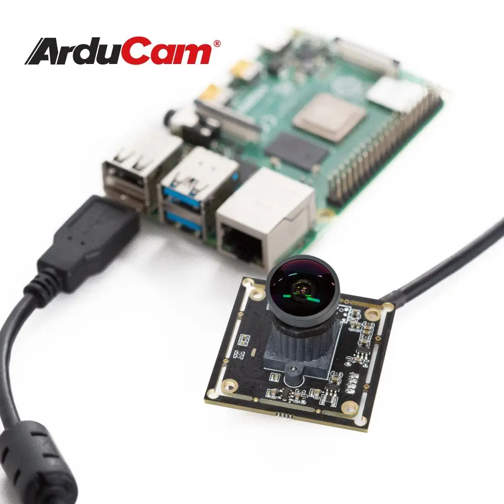 Arducam 1080P Low Light Wide Angle USB Camera Module with Microphone for Computer, 2MP 1/2.8" CMOS IMX291 160 Degree Fisheye Min
