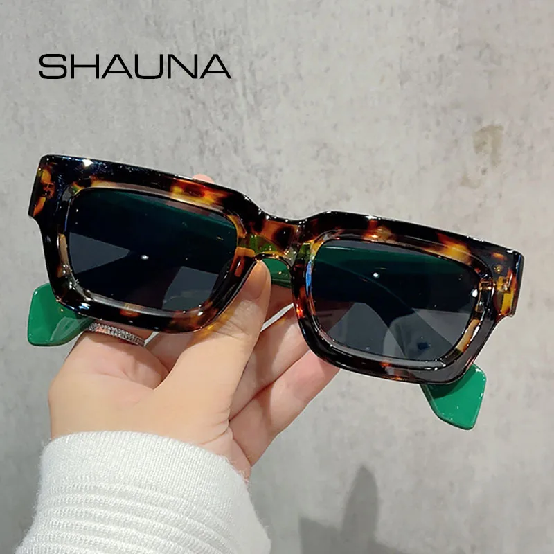 SHAUNA Retro Square Men Punk Sunglasses Shades UV400 Fashion Brand Designer Jelly Grey Women Sun Glasses