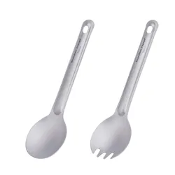 Premium Titanium Cutlery Set - Lightweight & Reusable Outdoor Tableware (Ti1036T and Ti1037T)