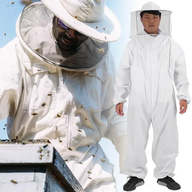 Méhészeti Öltöny Méhészek Ruha Védelme Méhészet Ruházat Fátyol Motorháztető Unisex Cove Coat Speciális Védőruházat - Image 3