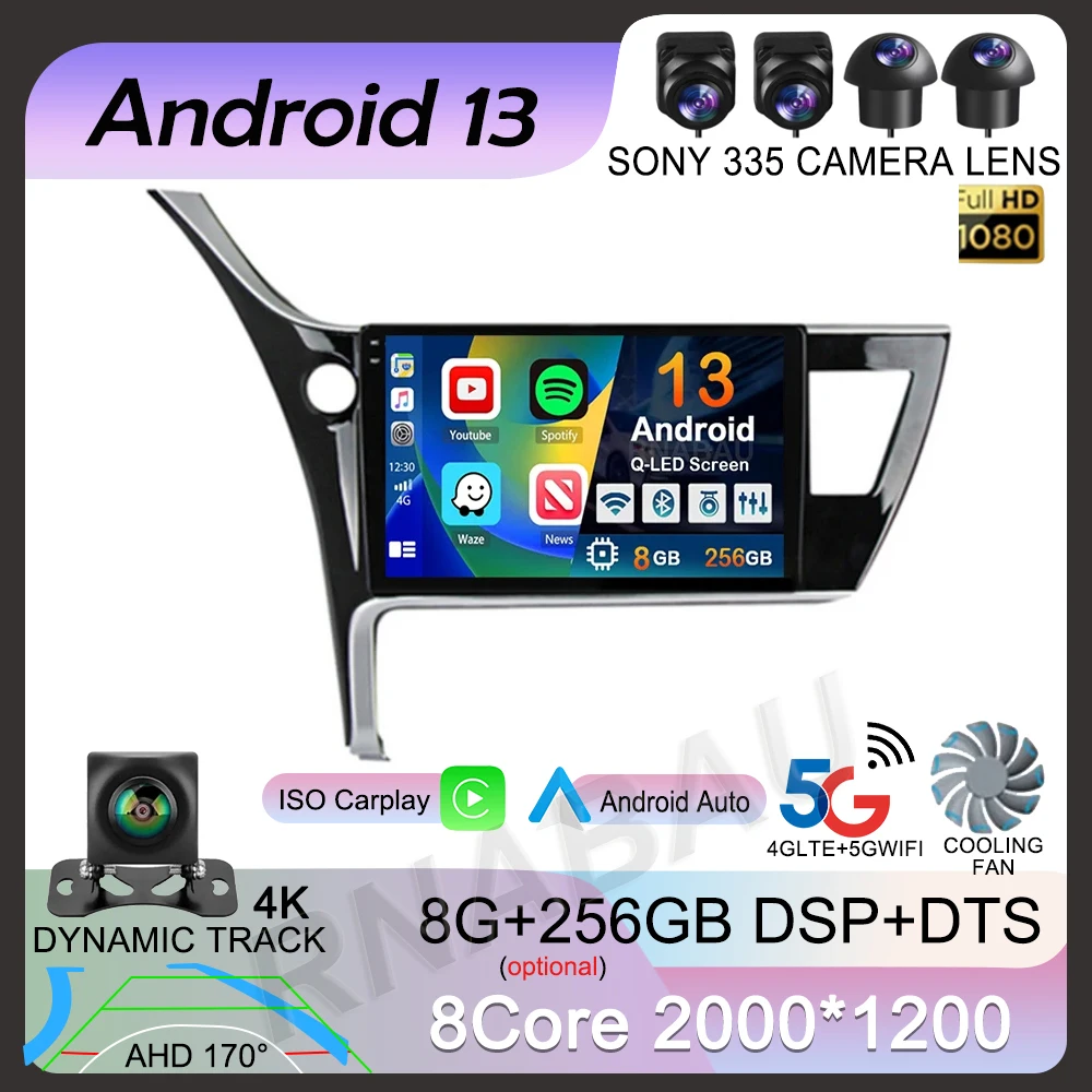 

Android 13 Carplay Auto For Toyota Corolla 11 Auris E180 2017 2018 2019 Car Radio Multimedia Video Player GPS Navi Stereo 2din
