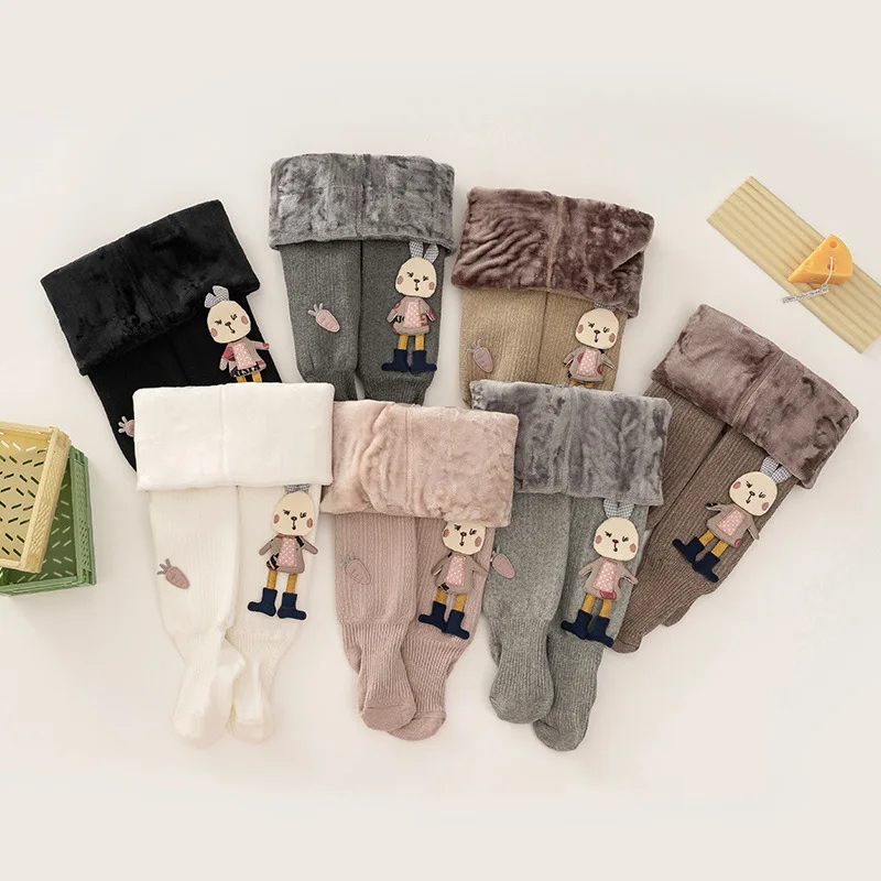 

2022 New Winter Kids Children Thick 3D Cartoon Rabbit Pantyhose Cotton Warm Tights for Girls Cute Baby Girl Winter Clothes